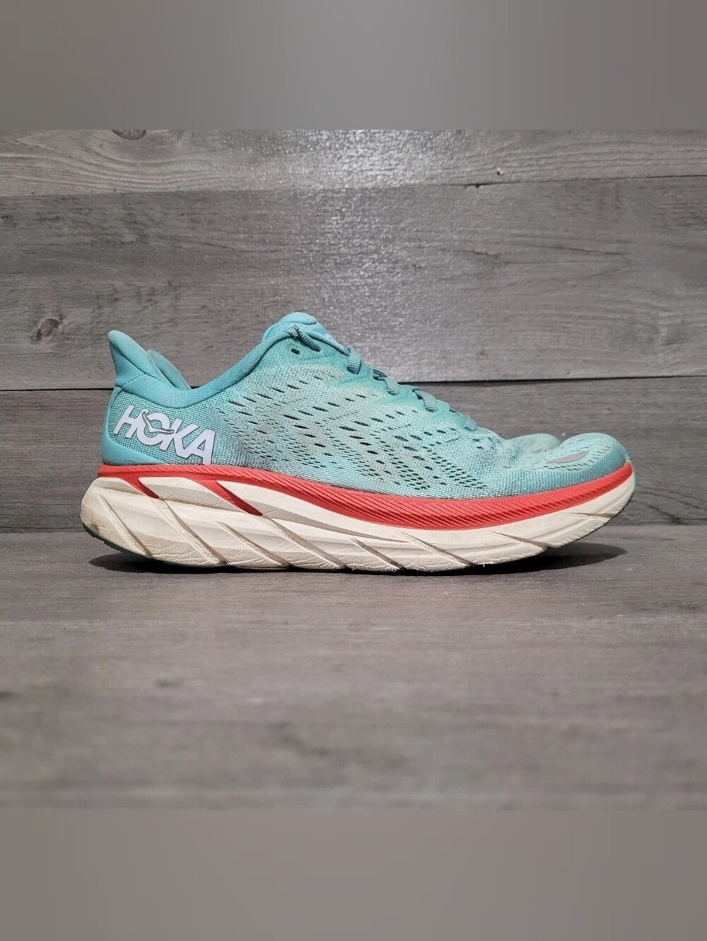 Hoka One One Clifton 8 Aquarelle Women's Size 10 Blue Shoes